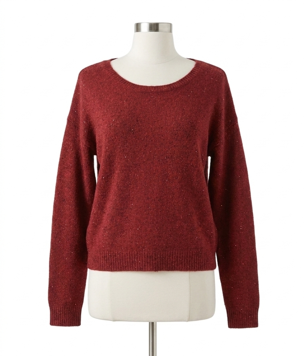 NEW MOLLY BRACKEN bow back sweater in dark red